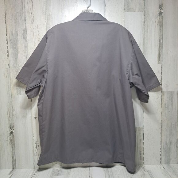 Hard Chrome Mens Snap Down Mechanics Shirt Size L Gray Black Embroidered Skulls - Picture 3 of 12